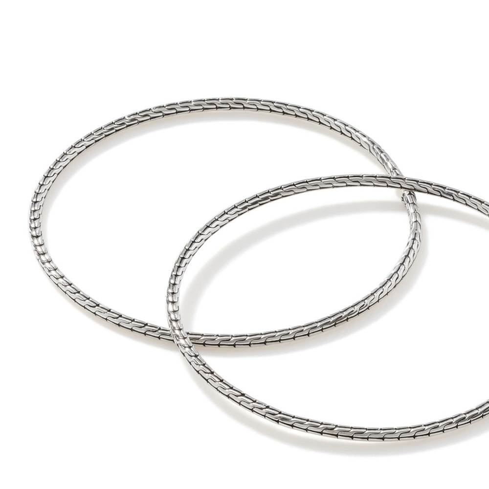 John Hardy Carved Chain Extra Large Hoop Earrings
